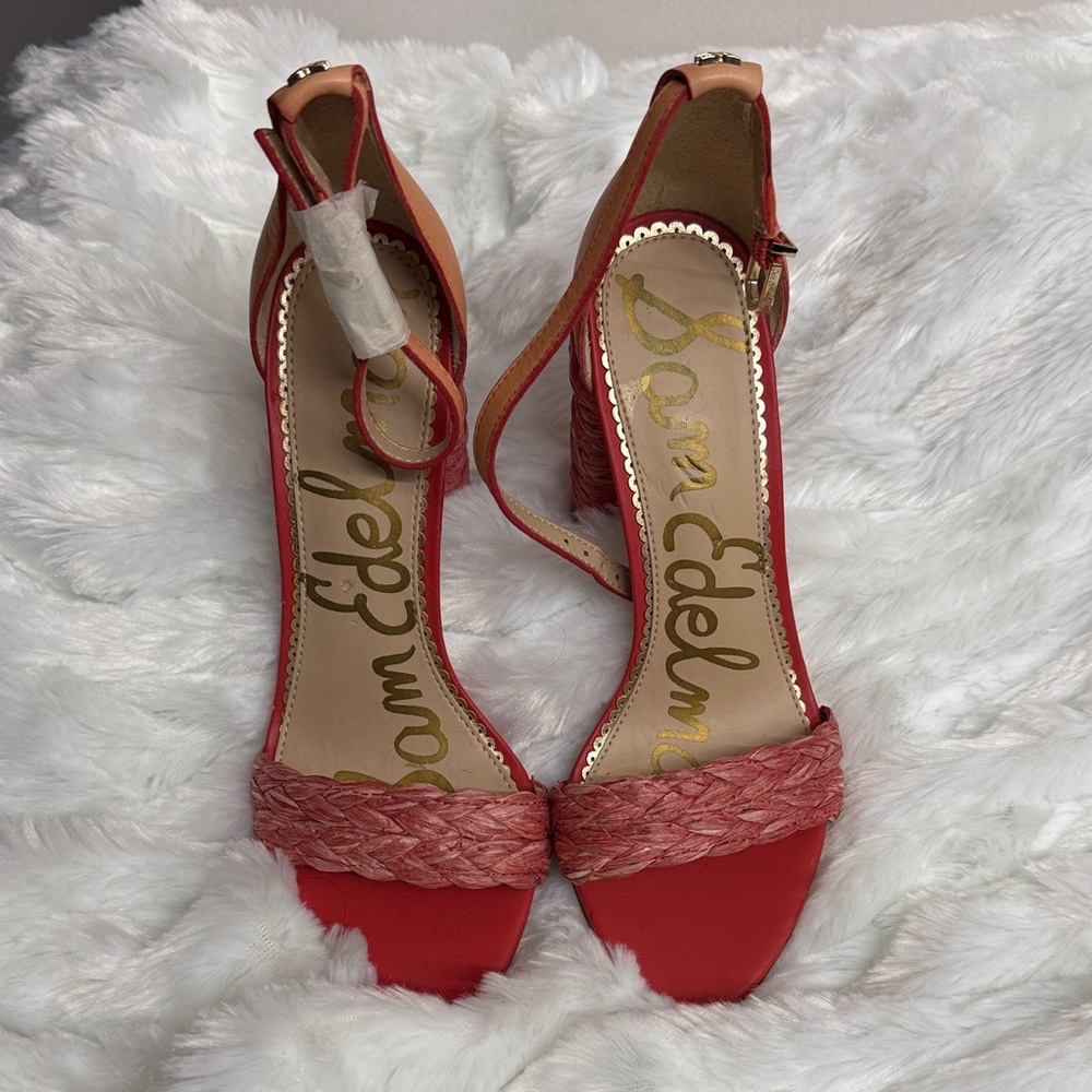 Sam Edelman Red and Pink Braided Heels